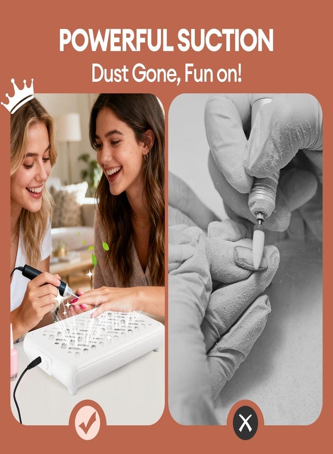 LIARTY Nail Dust Collector: 2 Fans Nail Tech Quiet - Vacuum Nail Fan Dust Collector Vent with Filter Paper Sheets for Nail Art - Professional Nail Tech Supplies - Image 5